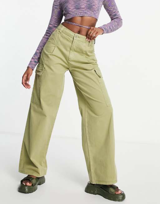 ASOS DESIGN oversized cargo pants in sage