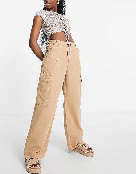 Slacks and Chinos Cargo trousers Womens Clothing Trousers ASOS Clean Cargo Trousers in Red 