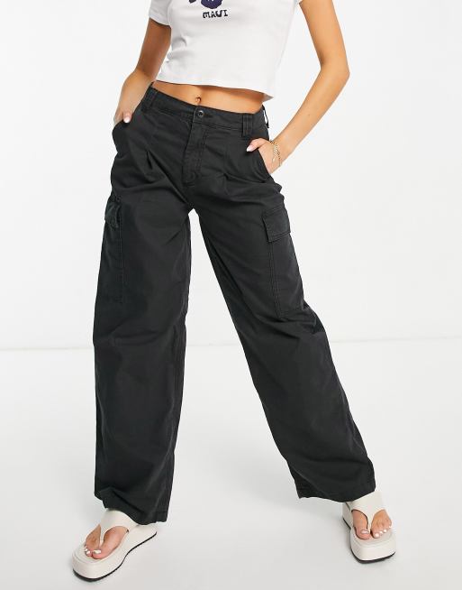 ASOS DESIGN skinny cargo pants in washed black