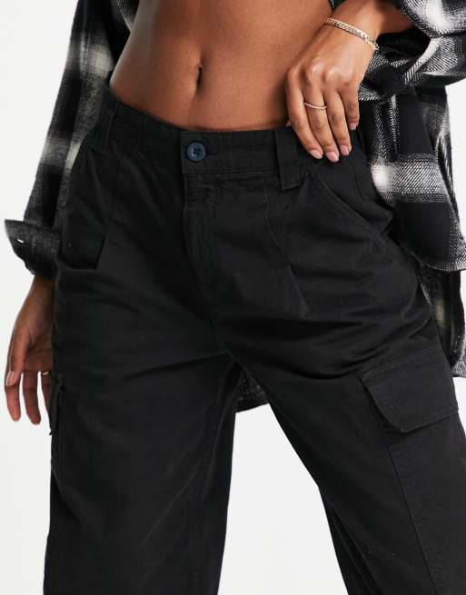 ASOS DESIGN baggy cargo trousers in black