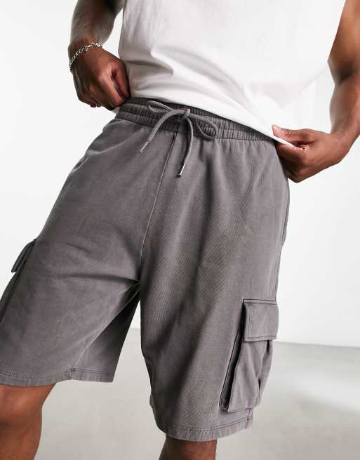 ASOS DESIGN chino shorts in extreme shorter length in grey