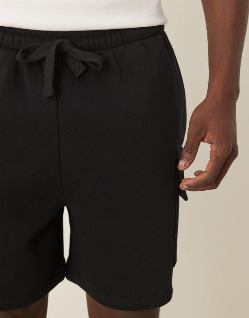 ASOS DESIGN oversized cargo shorts in black