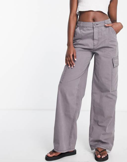 ASOS DESIGN - Oversized cargobroek in grijs