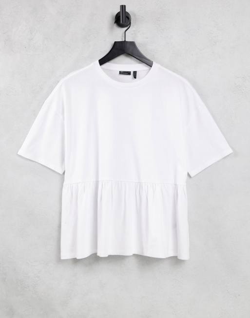 ASOS DESIGN oversized casual smock top in white