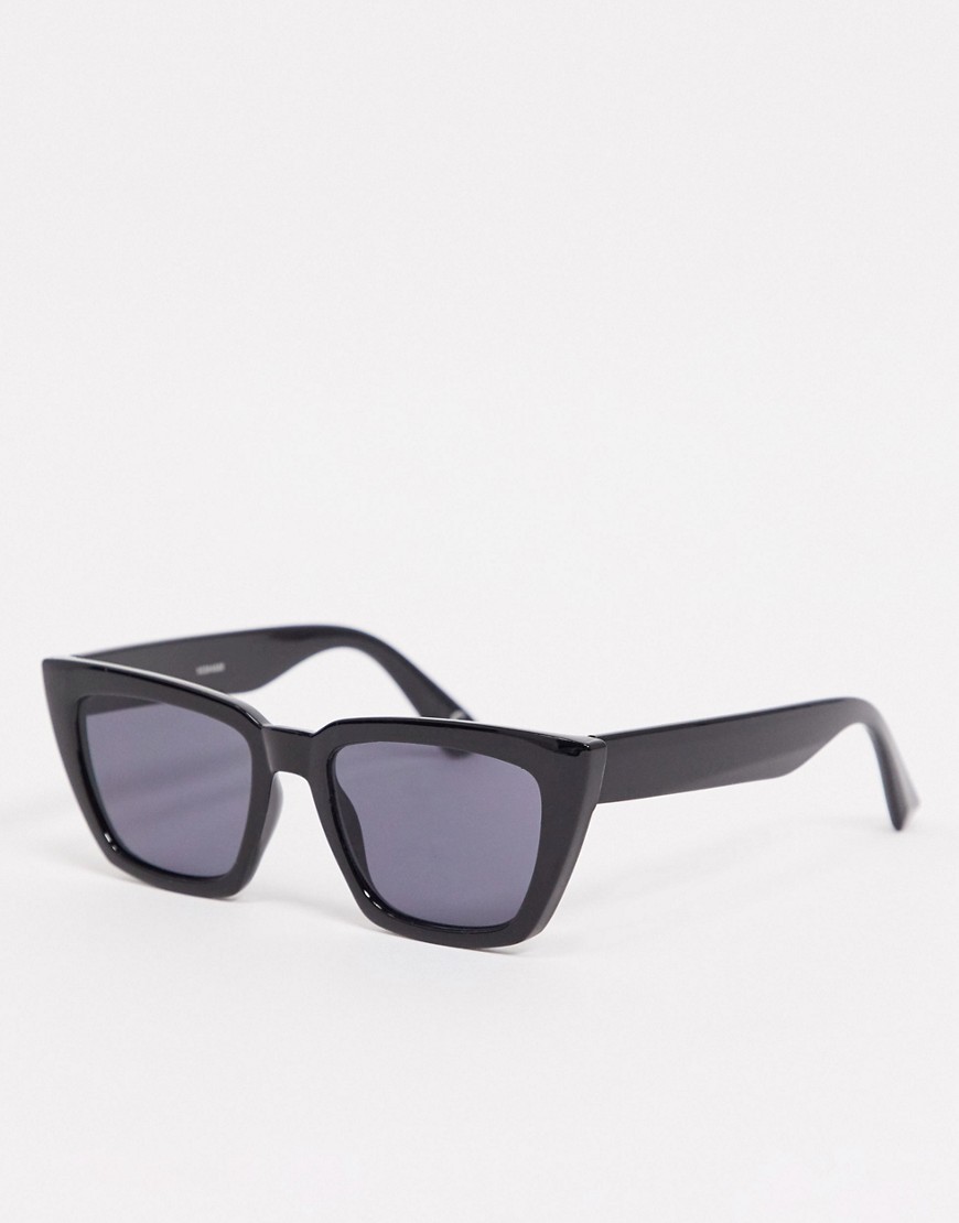 ASOS DESIGN oversized cat-eye sunglasses in black with smoke lens
