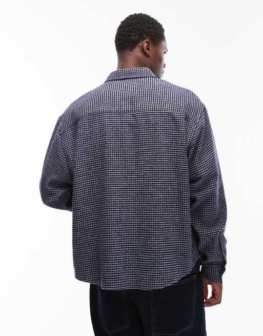 ASOS DESIGN oversized check shirt in blue and white, 3 of 5