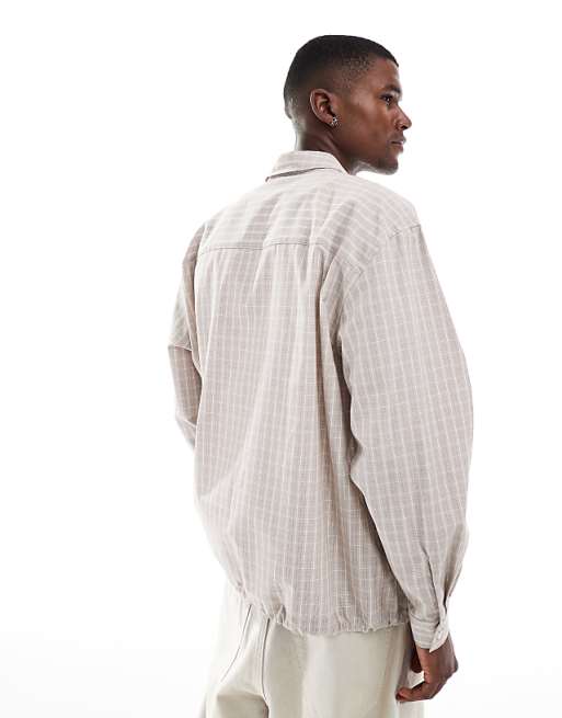 ASOS DESIGN oversized check shirt in light gray | ASOS ASOS DESIGN oversized check shirt in light gray | ASOS