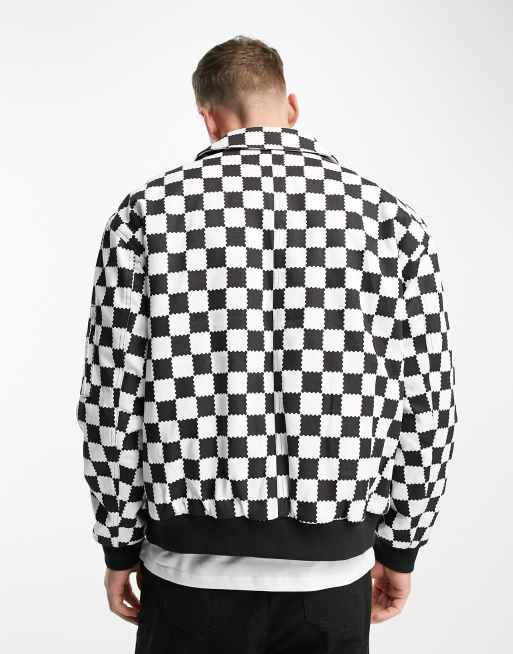 Checkerboard on sale bomber jacket