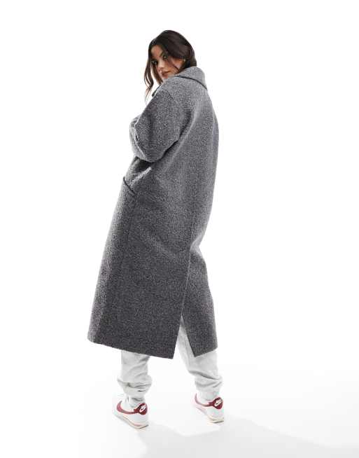 ASOS DESIGN oversized chuck on coat in charcoal boucle ASOS