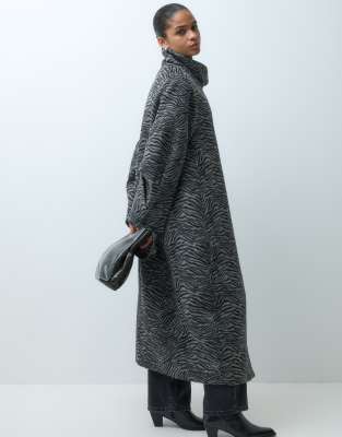Asos Design Oversized Chuck On Formal Coat In Gray