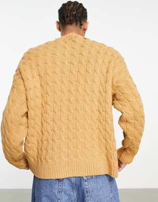 camel chunky knit jumper