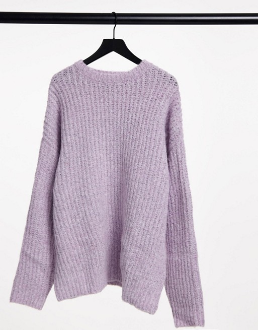 ASOS DESIGN oversized chunky knit jumper in lilac