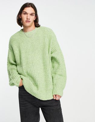 ASOS DESIGN oversized chunky knit jumper in lime green