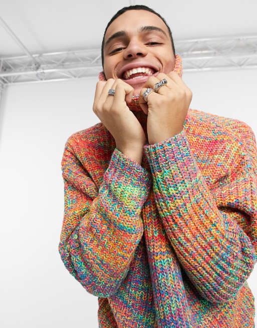 Oversized multi sales colored sweater