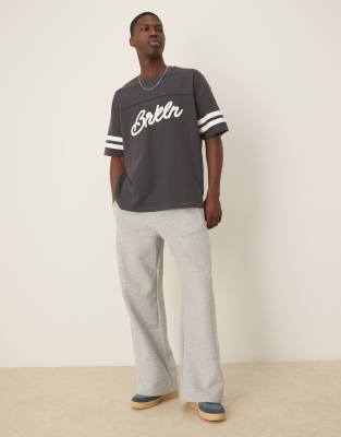 Asos Design Oversized City Applique On Waffle Knit Fabric T-shirt