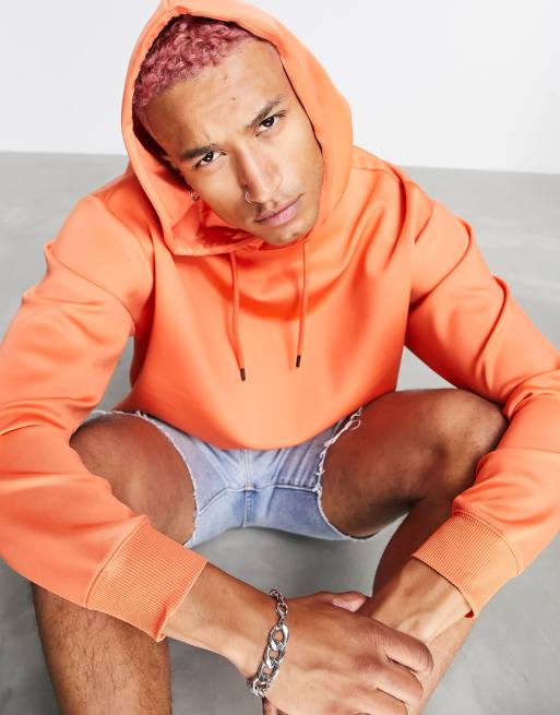 Coral orange hoodie top