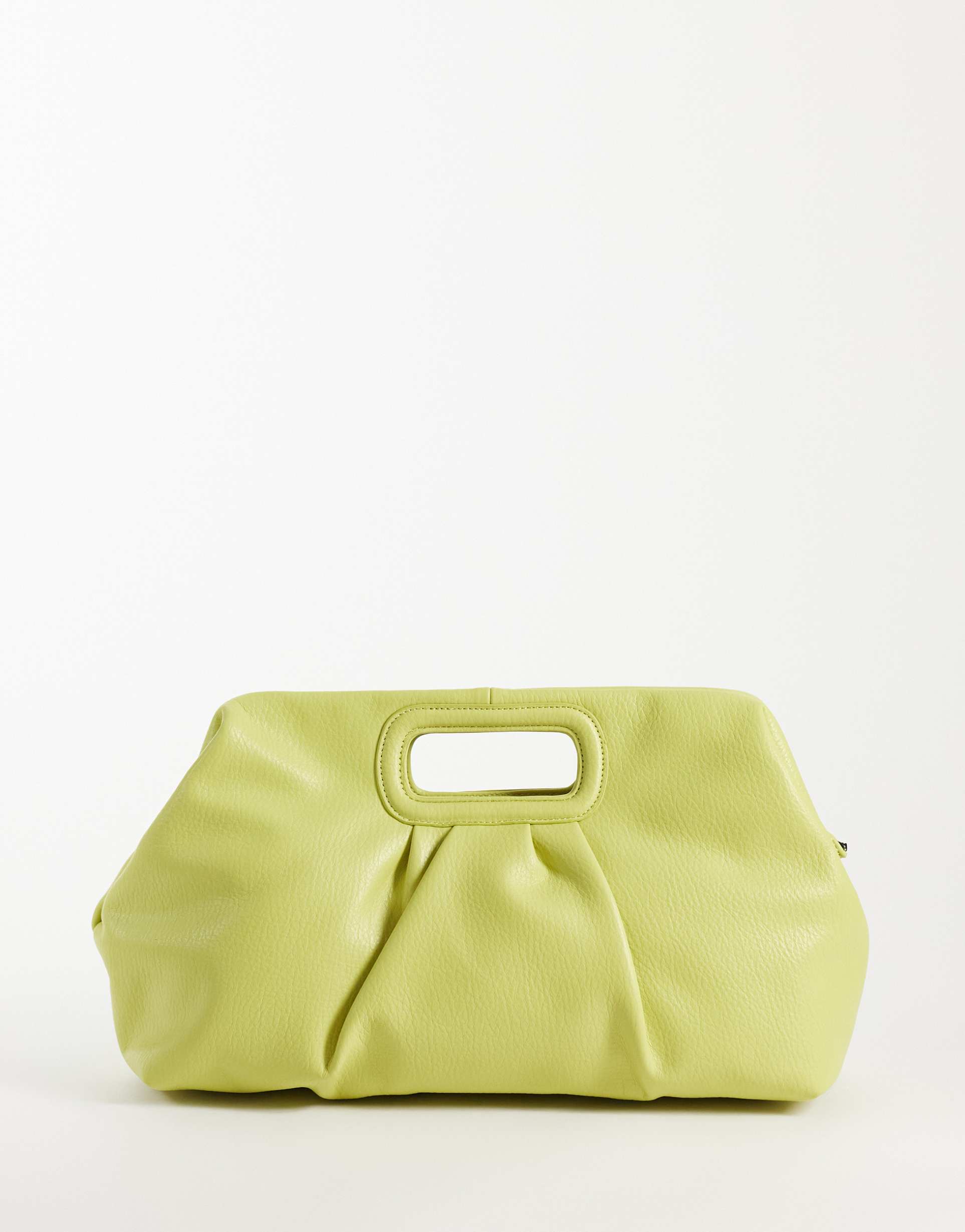 asos design oversized clutch purse in chartreuse
