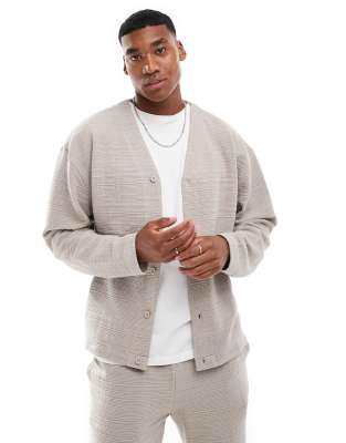 ASOS DESIGN ASOS DESIGN oversized co-ord cardigan in beige-Neutral