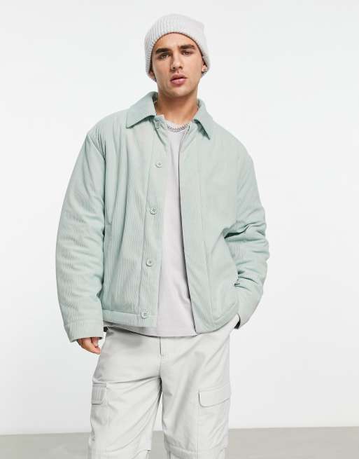 ASOS DESIGN - Oversized coach-jakke i blå fløjl