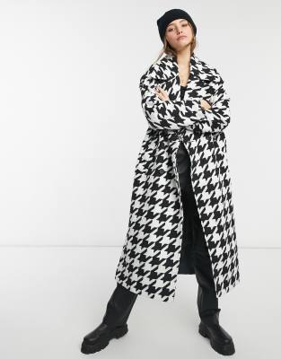 houndstooth oversized coat