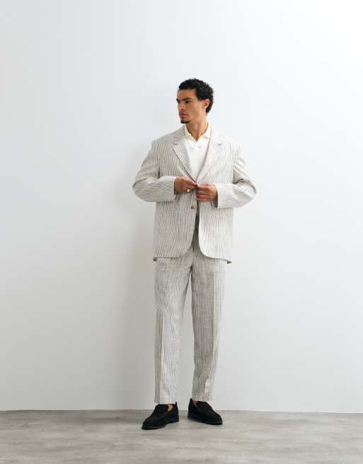 ASOS DESIGN oversized colbert met ecru streep, 3 van 5