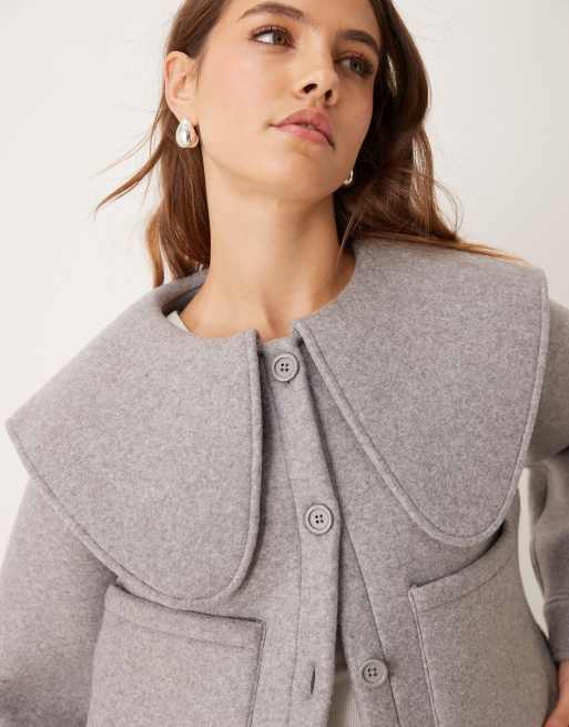 ASOS DESIGN oversized collared jacket in grey, 2 of 4