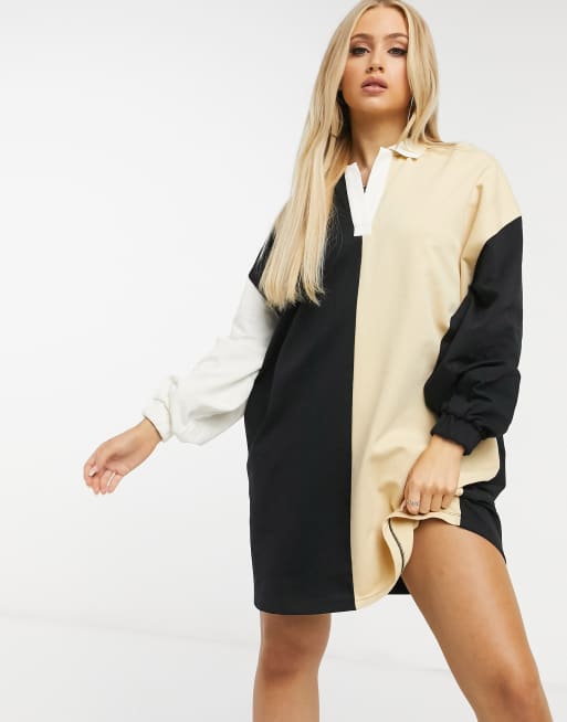 Half black half white shop dress asos