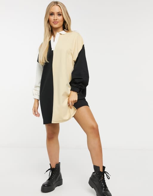 Half black half white dress discount asos