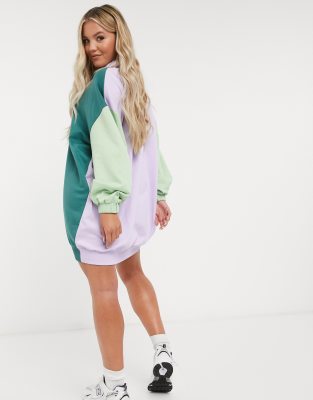 purple sweatshirt dress