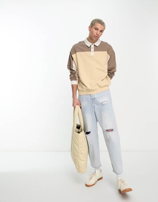 ASOS - Sweat-shirt oversize avec manches raglan color block