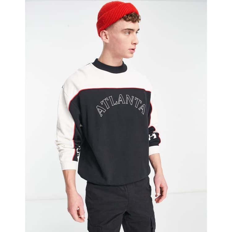 ASOS DESIGN oversized color block sweatshirt with city print ASOS