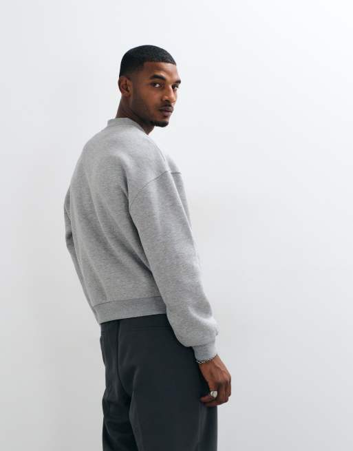 ASOS DESIGN oversized concealed henley crew neck sweatshirt with front pigment print, 3 of 5