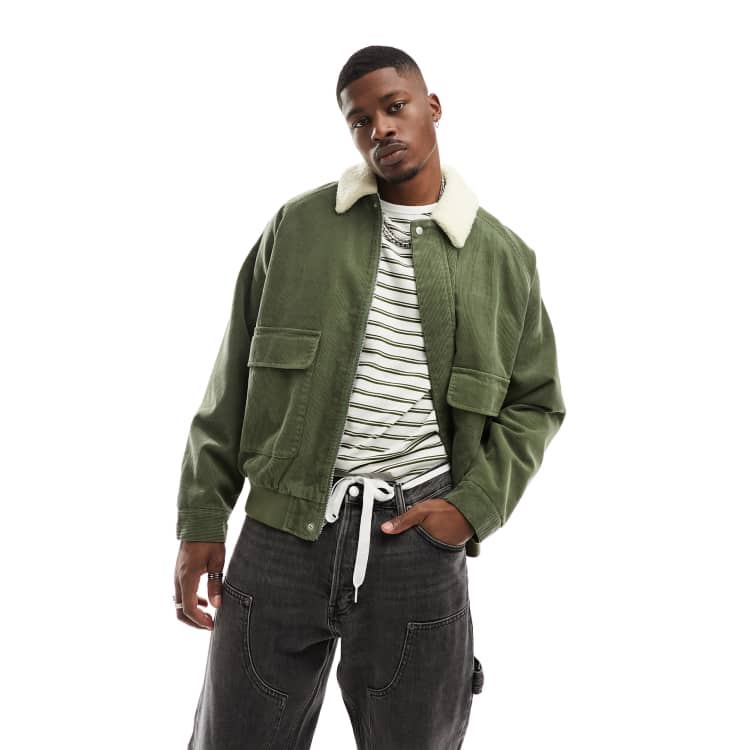 Borg collar bomber jacket mens hotsell