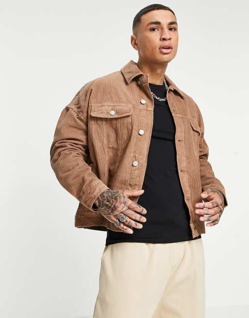 ASOS DESIGN oversized cord jacket in rust | ASOS