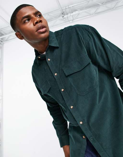 Mens green 2024 cord shirt