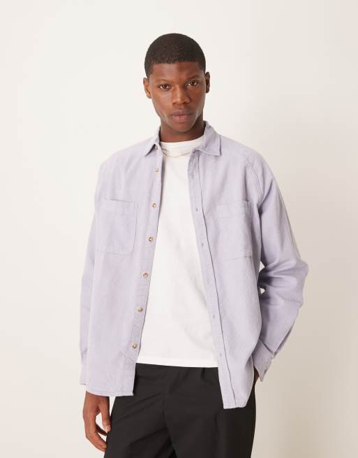 ASOS DESIGN - Oversized corduroy overhemd in jaren 90-stijl in blauw