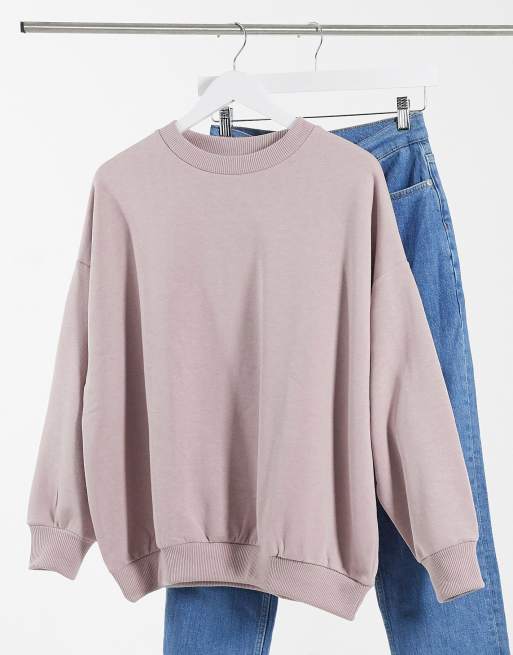 ASOS DESIGN oversized cosy cocoon sweatshirt in mink