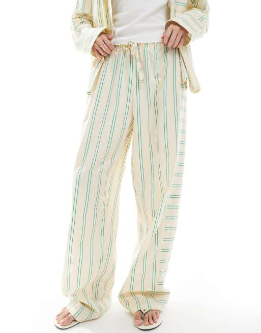 ASOS DESIGN oversized cotton poplin barrel leg sweatpants with contrast stripe panels, 2 of 5