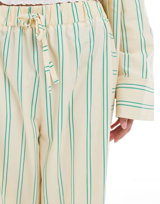 ASOS DESIGN oversized cotton poplin barrel leg sweatpants with contrast stripe panels, 3 of 5