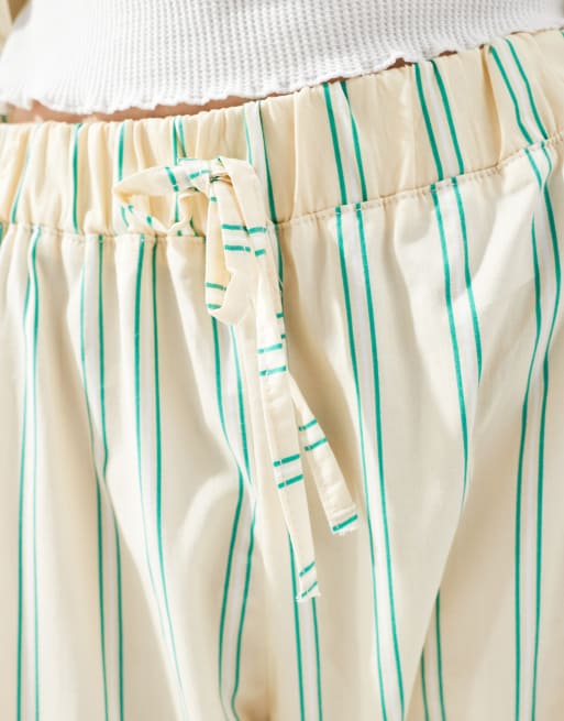 ASOS DESIGN oversized cotton poplin barrel leg sweatpants with contrast stripe panels, 5 of 5