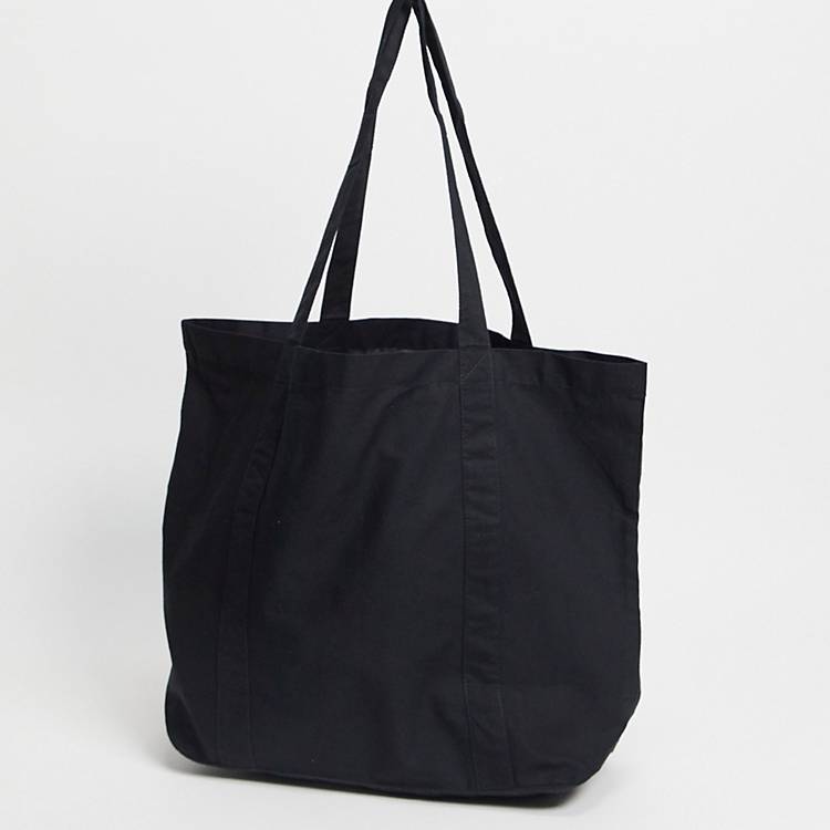ASOS DESIGN oversized cotton tote bag in black - BLACK