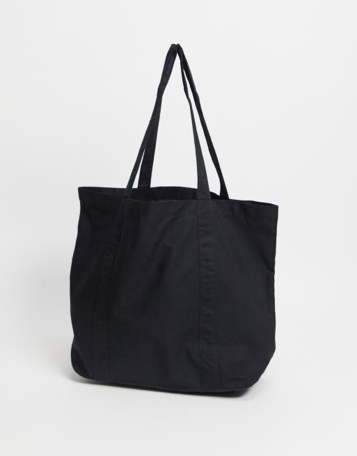 ASOS DESIGN oversized cotton tote bag in black - BLACK | ASOS