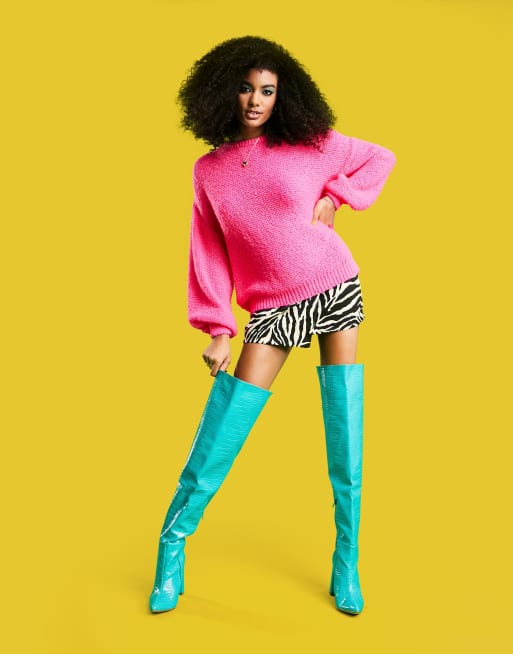 ASOS DESIGN oversized crew neck jumper in pink, 4 of 4