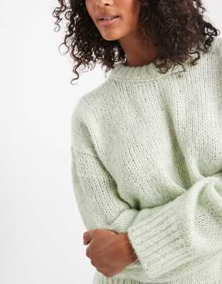 Asos Design Oversized Crew Neck Sweater In Green
