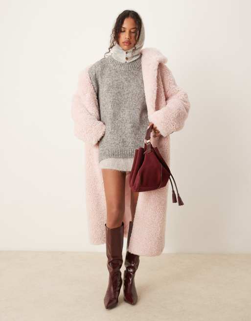 ASOS DESIGN oversized crew neck sweater in gray