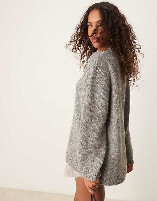 ASOS DESIGN oversized crew neck sweater in gray | ASOS ASOS DESIGN oversized crew neck sweater in gray | ASOS