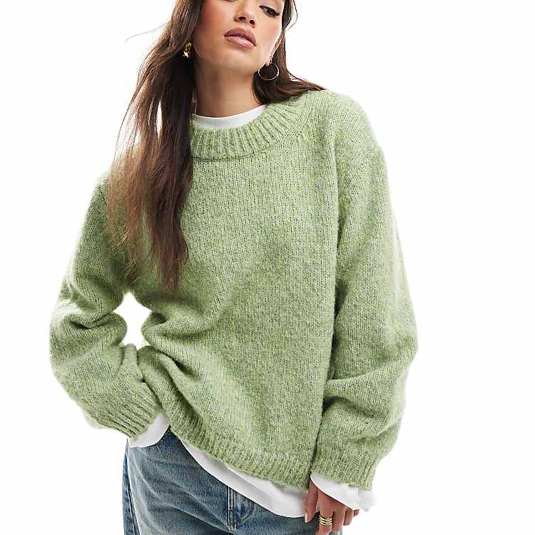 ASOS DESIGN oversized crew neck sweater in green | ASOS ASOS DESIGN oversized crew neck sweater in green | ASOS