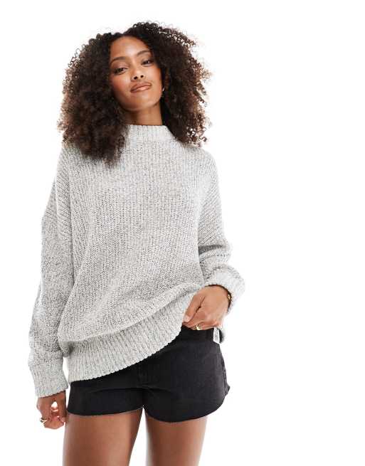 ASOS DESIGN oversized crew neck sweater in mono twist yarn