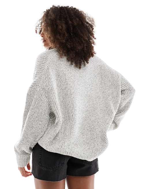 ASOS DESIGN oversized crew neck sweater in mono twist yarn