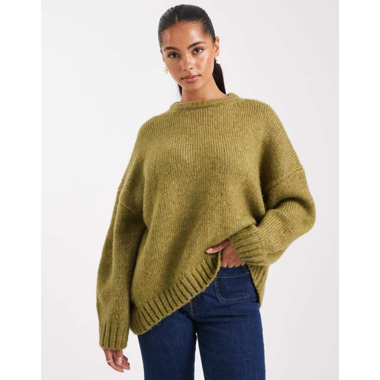 トップス enfold CURVE-HEM KNIT SLEEVE PULLOVER 22AW ENFOLD CURVE-HEM KNIT SLEEVE PULLOVER SWEAT TOP 38